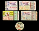 1957-58 Milwaukee Braves vs. New York Yankees Ticket Stub - Lot of 5