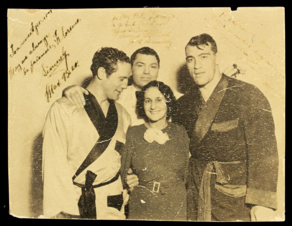 Jack Dempsey & Max Baer Signed 7" x 9" Photo - Full PSA/DNA Letter & Sticker 