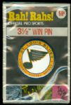 1968/69 St. Louis Blues 3 1/2" Rah! Rahs! Win Pin MIP