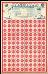 1940s High Grade Baseball Punch Board 