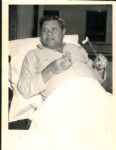 1930s circa Babe Ruth in Hospital "The Sporting News Collection Archives" Original 6.5" x 8.5" Photo (Sporting News Collection Hologram/MEARS Photo LOA)