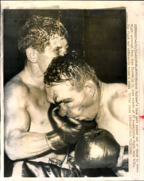 1960 Gene Fullmer Joey Giardello Title Fight "The Sporting News Collection Archives" Original Photo (Sporting News Collection Hologram/MEARS Photo LOA)