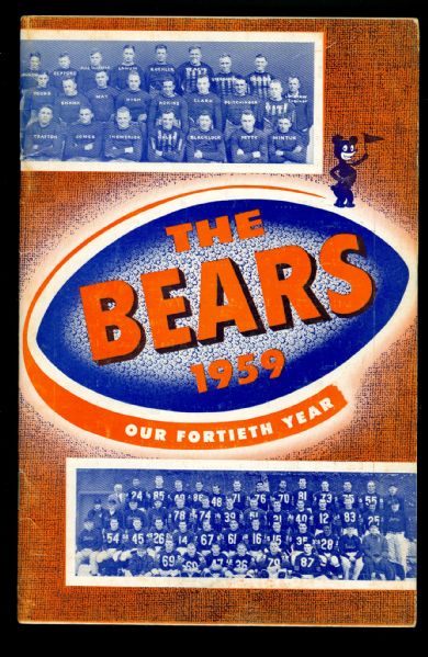1959 Chicago Bears Media / Press Guide