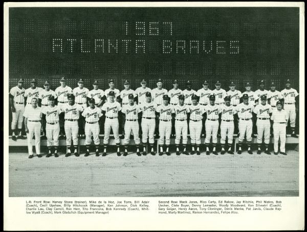 1967 Atlanta Braves Team Photographs (2) Hank Aaron