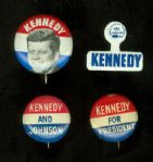 1960 John F. Kennedy Presidential Campaign Pins (4)