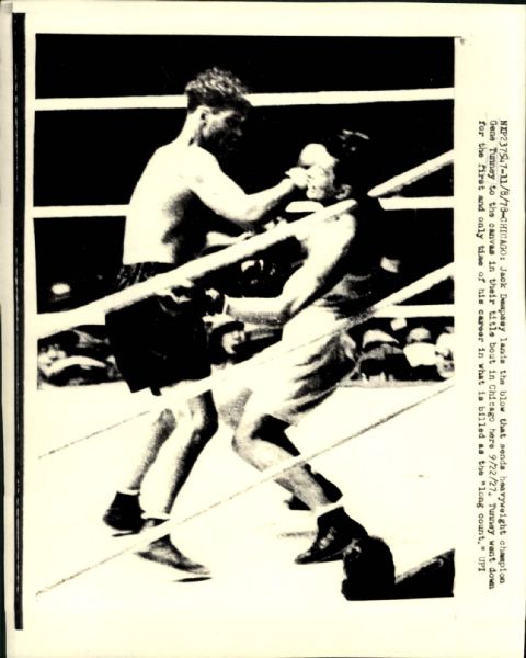 1927 Gene Tunney Jack Dempsey Title Fight "The Sporting News Collection Archives" Laser Photos (Sporting News Collection Hologram/MEARS Photo LOA) - Lot of 3