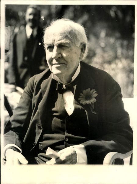 1931 Thomas Edison "The Chicago Sun-Times Archives" Original Photo (Chicago Sun-Times Hologram/MEARS Photo LOA)