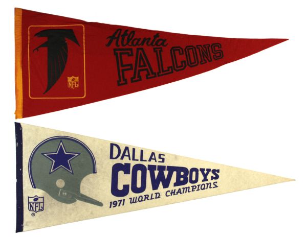1970s and 80s NFL Pennants Full Size Pennants - Lot of 19 