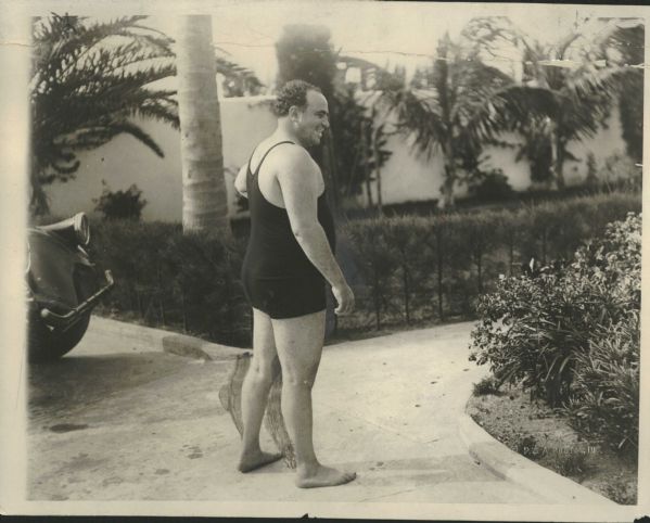 1929 Al "Scarface" Capone in a Bathing Suit at His Palm Island Florida Estate "Rogers Photo Archive" Original 8" x 10" Photo (MEARS Photo LOA) 