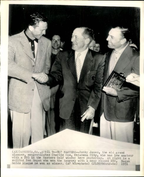 1951 Bobby Jones Ben Hogan "The Sporting News Collection Archives" Original Photo (Sporting News Collection Hologram/MEARS Photo LOA)