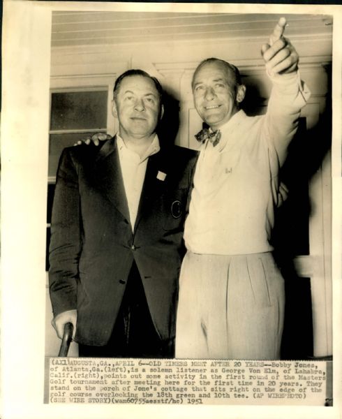 1951 Bobby Jones "The Sporting News Collection Archives" Original Photo (Sporting News Collection Hologram/MEARS Photo LOA)