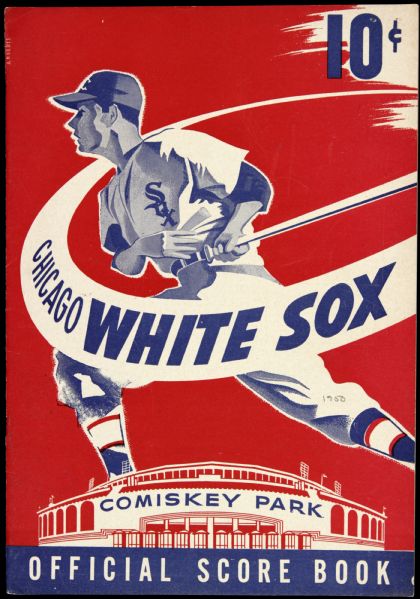 1950 Chicago White Sox vs. Cleveland Indians Official Scorecard