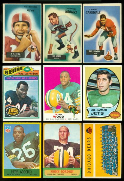 1940s-1980s Bowman & Topps Collection (114) Including Namath, Butkus & Payton