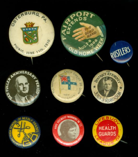 Vintage Campaign Pin Collection (9)