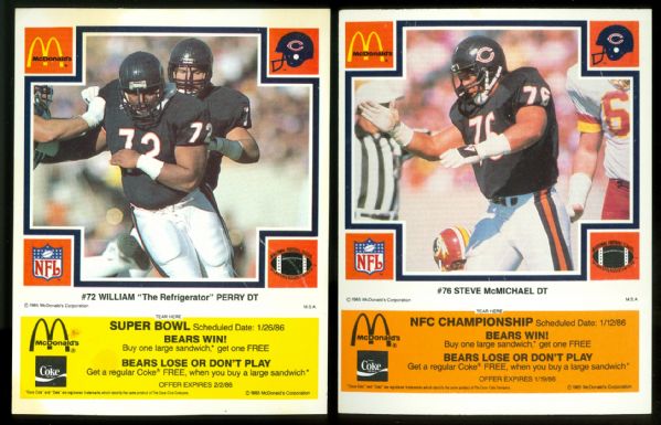 1985 McDonalds Chicago Bears Cards Collection (17)