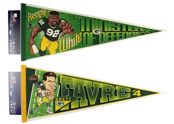 1970s to 1996 Full Size Football Pennants - Lot of 8