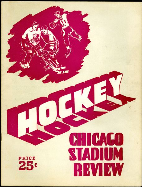 1954 Chicago Blackhawks Program vs. Toronto Maple Leafs