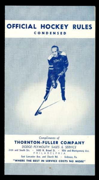 Vintage Official Hockey Rules Booklet