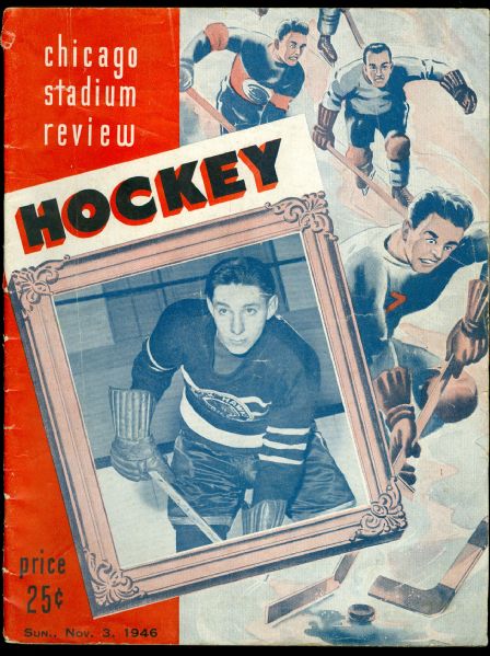 Tough 1946 Chicago Blackhawks Program vs. Boston Bruins