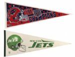 1970s to 1989 Full Size Football Pennants - Lot of 24