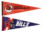 1970s to 1989 Full Size Football Pennants - Lot of 24