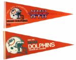 1970s to 1989 Full Size Football Pennants - Lot of 24