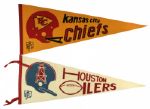 1970s to 1989 Full Size Football Pennants - Lot of 24