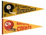 1970s to 1989 Full Size Football Pennants - Lot of 24