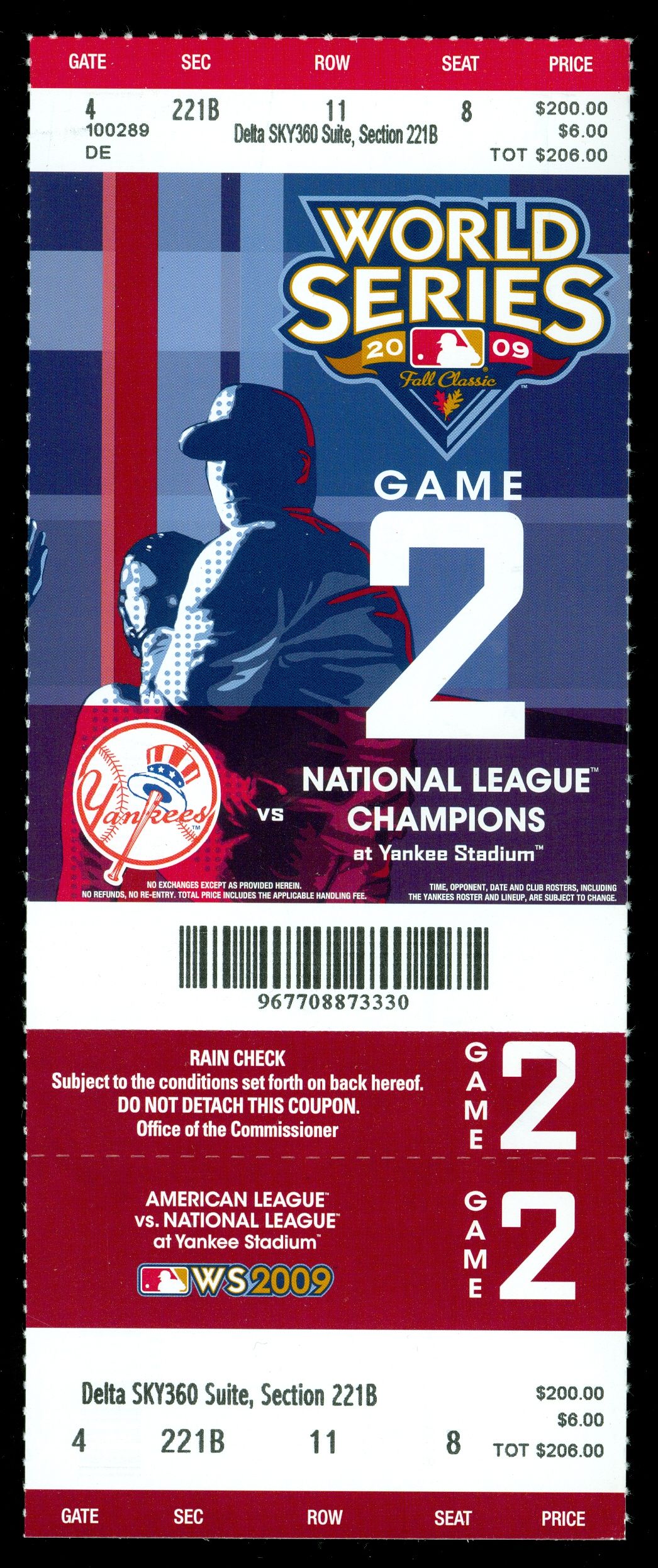 Lot Detail 2009 New York Yankees World Series Game 2 Full Ticket