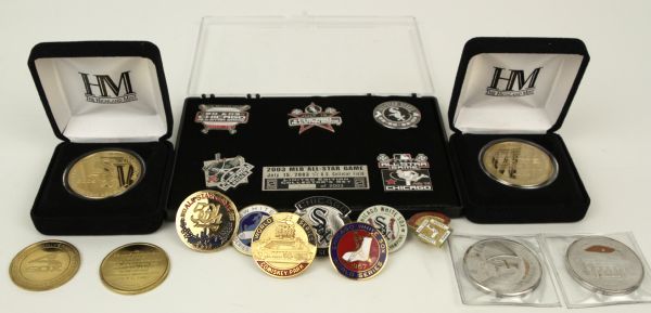 1959- 2005 White Sox Press Pin Collection - Lot of 15 Incl. 1959 & 2005 World Series &  Phantoms & All Stars