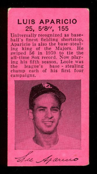 1960 Chicago White Sox Luis Aparicio Ticket Stub