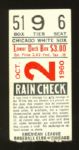 1960 Chicago White Sox Orestes Minnie Minoso Ticket Stub