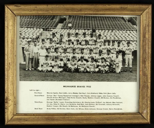 1953 Milwaukee Braves Team Photo - Inaugural Season in Milwaukee