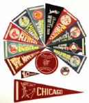 1950s-60s Baseball Related Mini-Pennants - Lot of 14