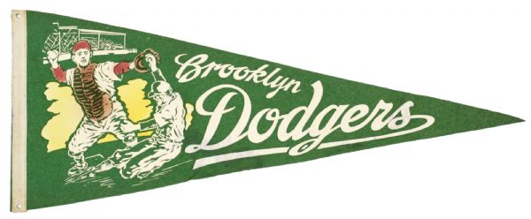 1940s Brooklyn Dodgers Full Size Pennant