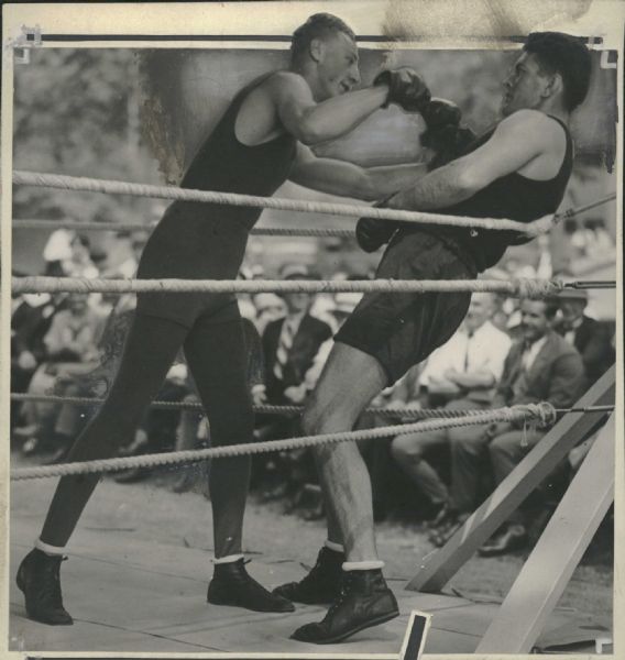 1926 Gene Tunney Spars in Preparation For Title Bout With Jack Dempsey "Rogers Photo Archive" Original 6.5" x 7" Photo (MEARS Photo LOA) 