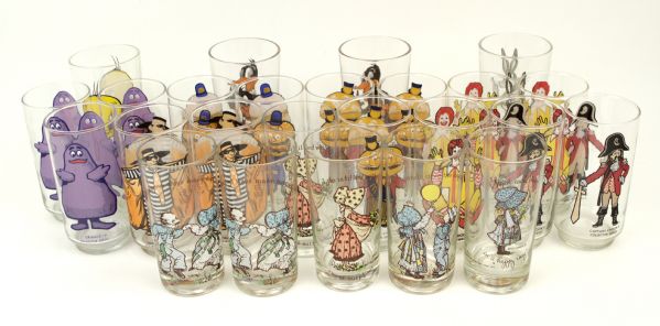 1973-86 Collection of 48 Glasses & Cups Including 