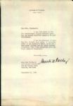 1959 James Farley Postmaster General Signed Letter - JSA 