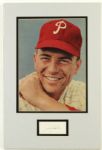 1950-68 Philadelphia Phillies Greats Signed Cut Display - Robin Roberts Eddie Sawyer & Johnny Callison - JSA 