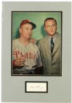 1950-68 Philadelphia Phillies Greats Signed Cut Display - Robin Roberts Eddie Sawyer & Johnny Callison - JSA 