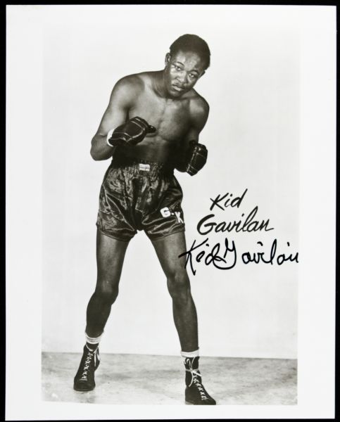 Kid Gavilan Middle Weight Champion Signed 8" x 10" Photo - JSA 