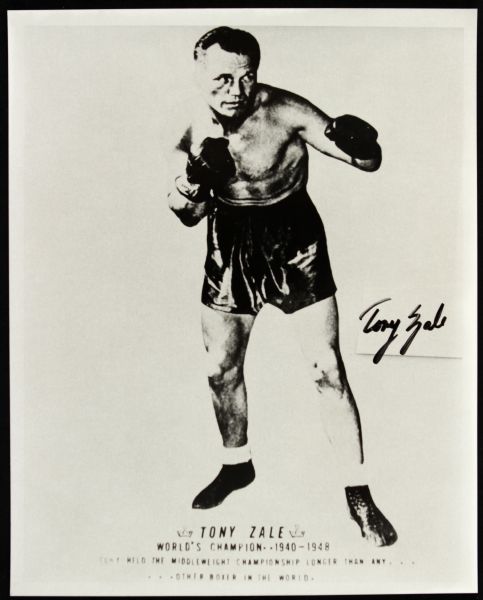 Tony Zale Boxing Great Signed 8" x 10" Photo - JSA 