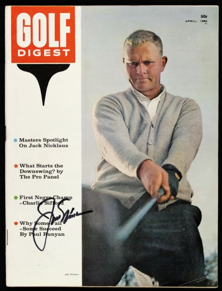 1962 Jack Nicklaus Signed Golf Digest Magazine - JSA 