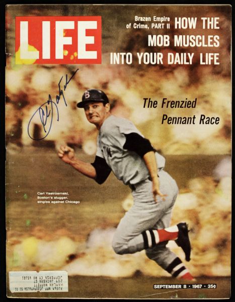 1967 Carl Yastrzemski Boston Red Sox Signed LIFE Magazine - JSA 