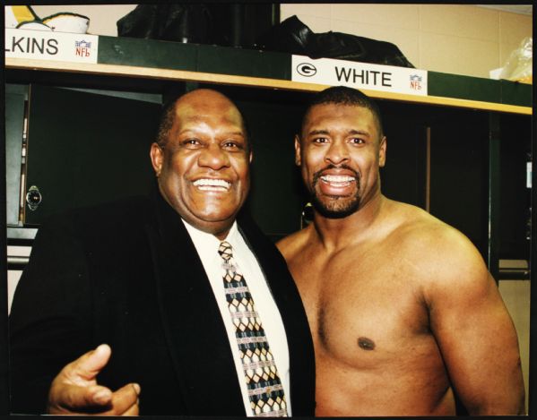 1993-95 Reggie White Green Bay Packers Original 11" x 14" Vern Biever Photo - Lot of 2 With Biever Stamp 