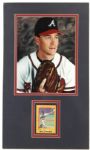 1980s Tom Glavine Atlanta Braves Signed Card Display - JSA 