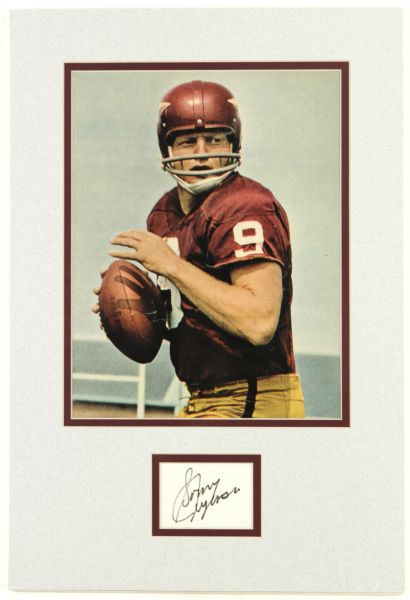 Sonny Jurgensen Washington Redskins Signed Cut Display - JSA 