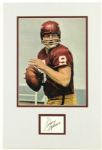 Sonny Jurgensen Washington Redskins Signed Cut Display - JSA 