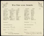 1900 US Army vs. Navy Football Game Scorecards Franklin Field Sixth Game Between The Two 