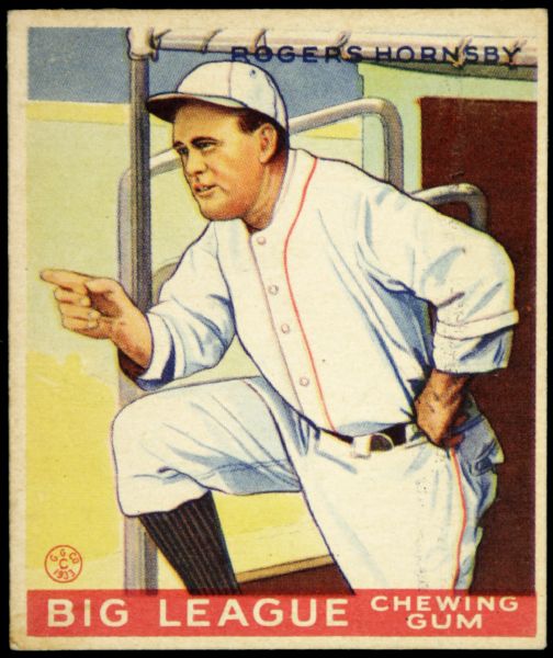 1933 Rogers Hornsby St. Louis Browns Goudey #188 Card